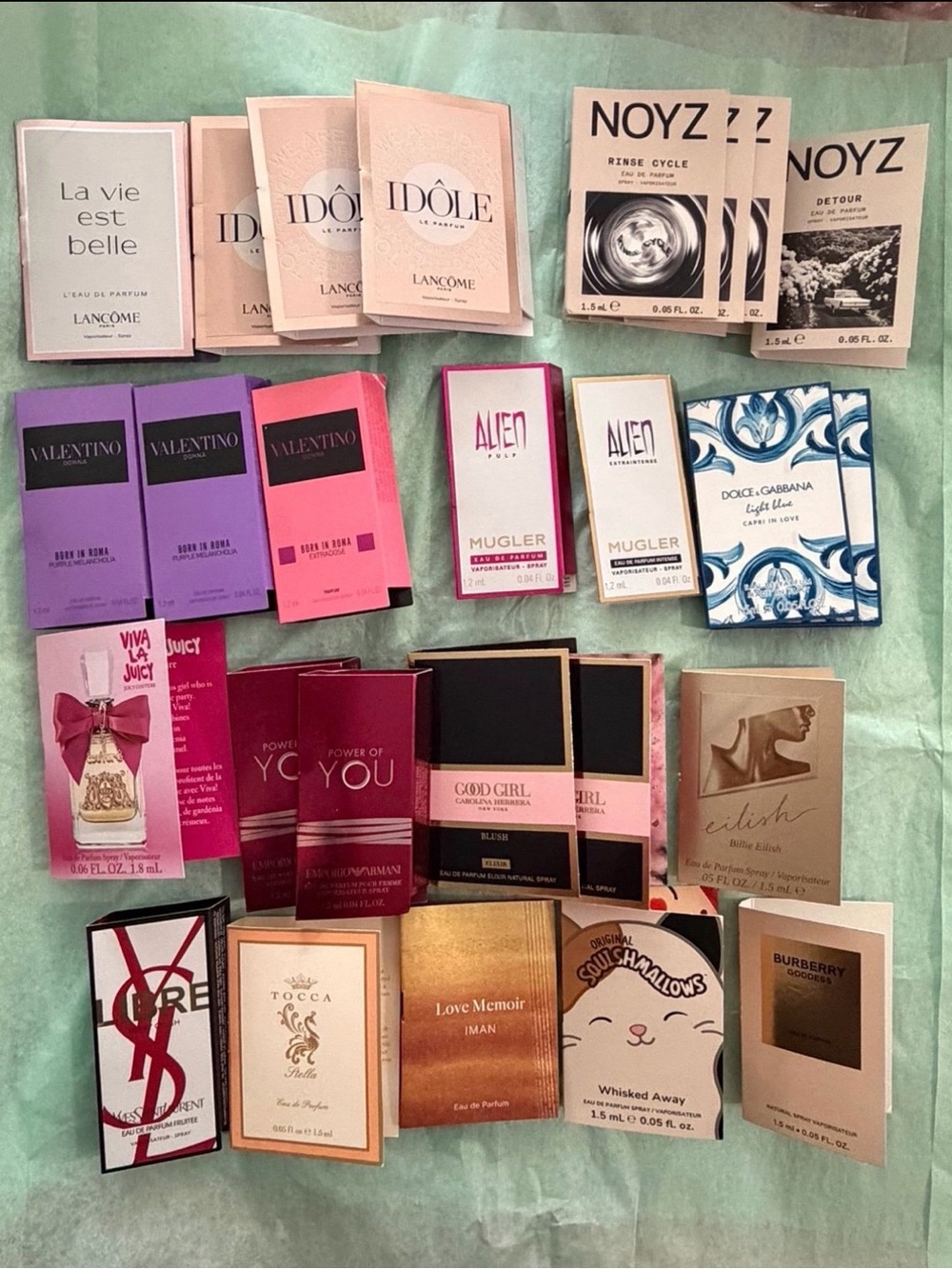Womens Sample Lot Noyz Mugler D&G Lancome Armani YSL Herrera 26 pieces